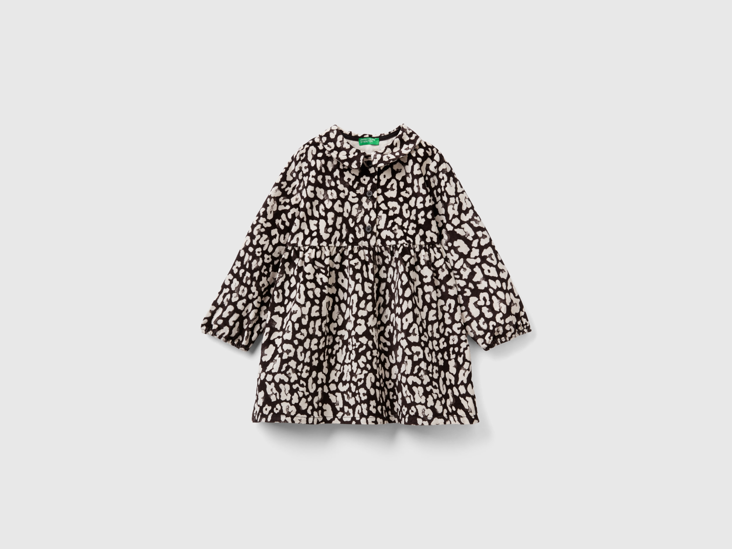 Benetton, Animal Print Velvet Dress, size 4-5, Multi-color, Kids