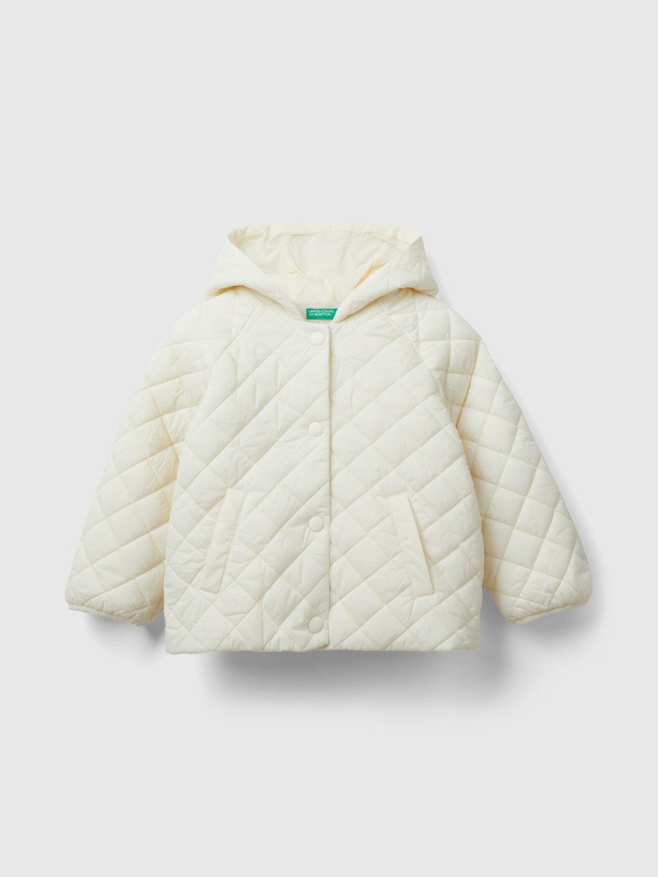 Benetton, Light Quilted Jacket, Creamy White, Kids