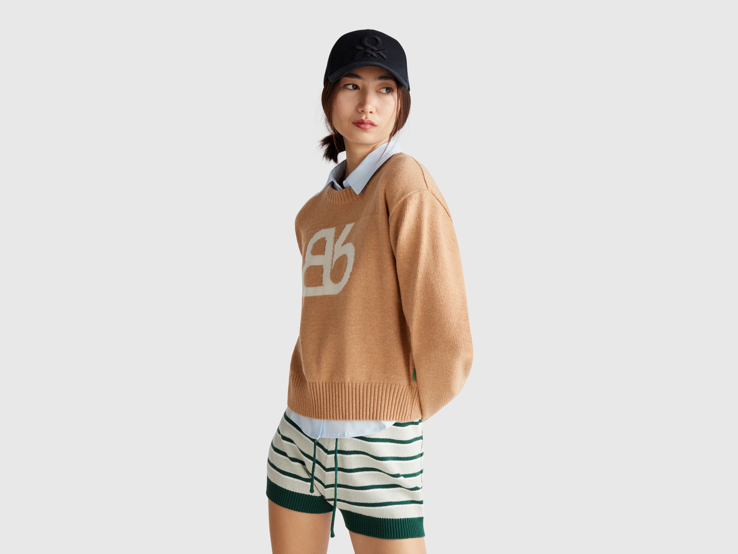 Benetton, Pull À Col Rond En Laine Mélangée, taille M, - United Colors of Benetton - Modalova