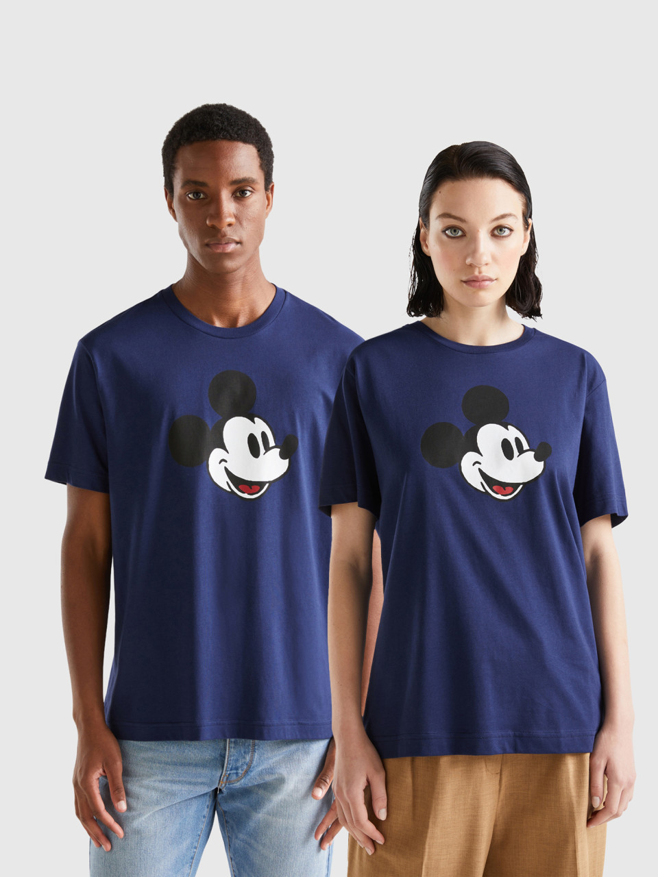 Benetton, Dark Blue Mickey Mouse T-shirt, Dark Blue, Women