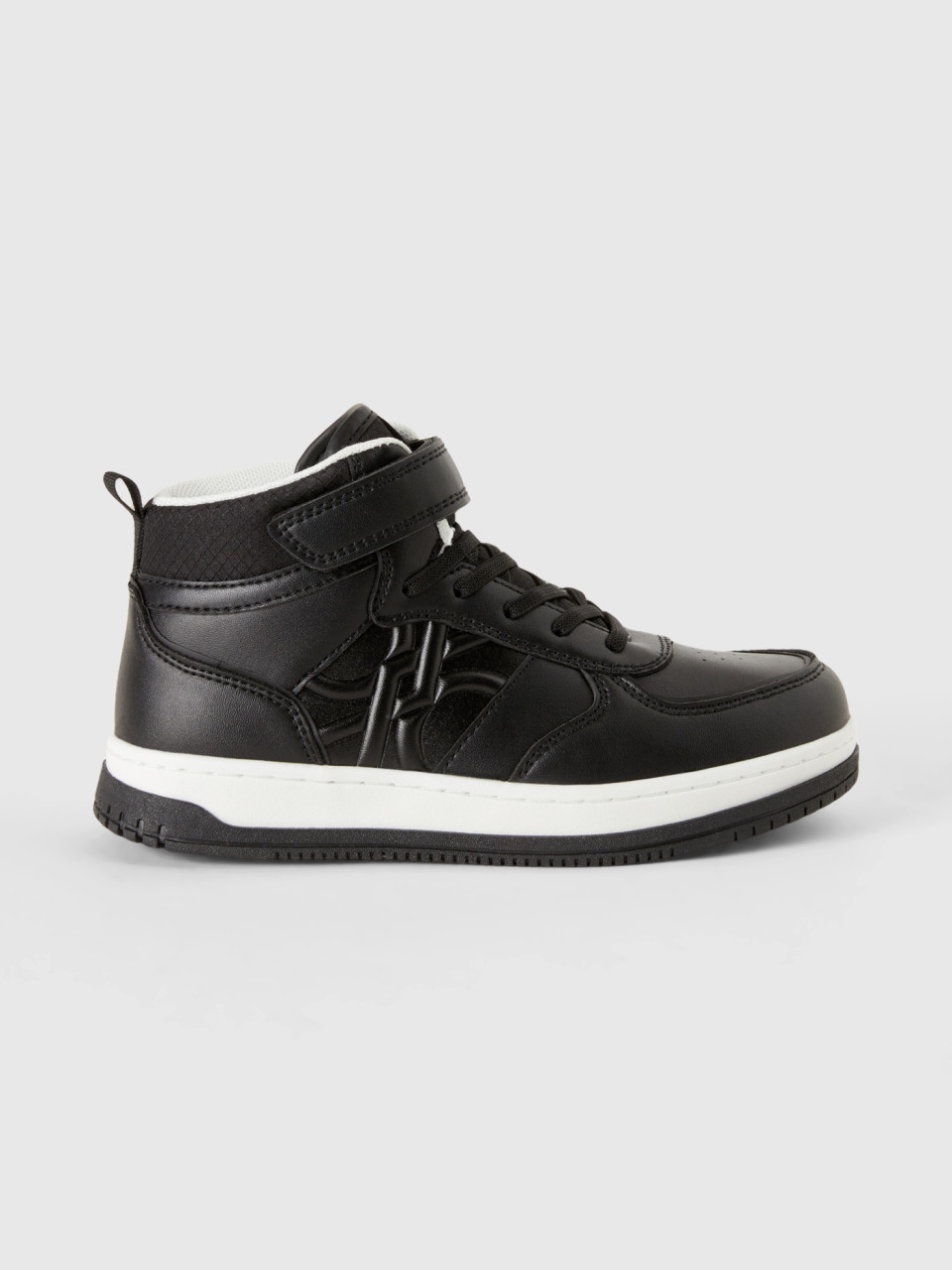 Benetton, High-top Sneakers With Logo, Black, Kids