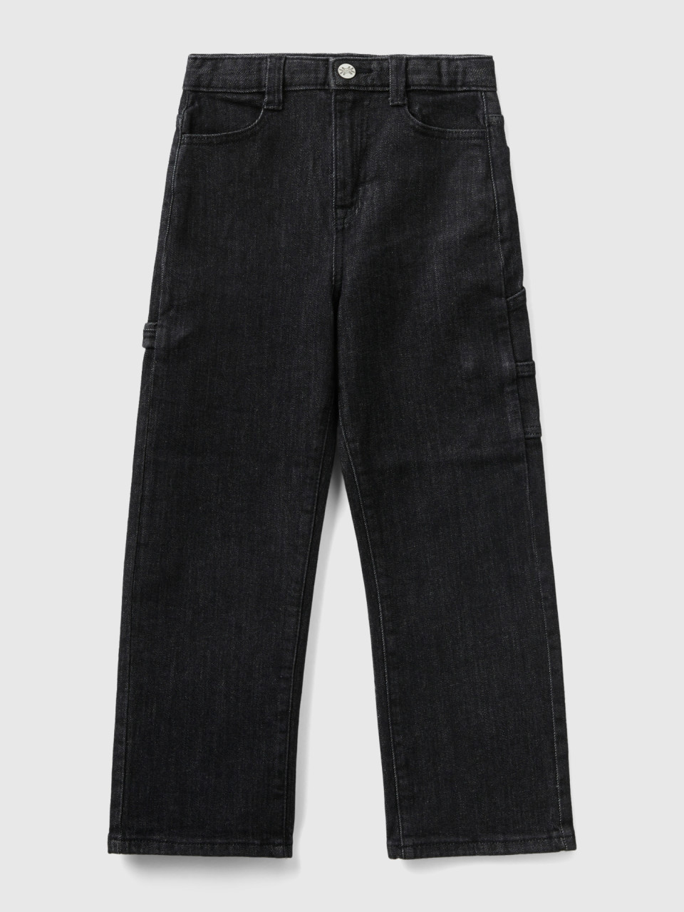 Benetton, Jeans Style Workwear, Noir, Enfants