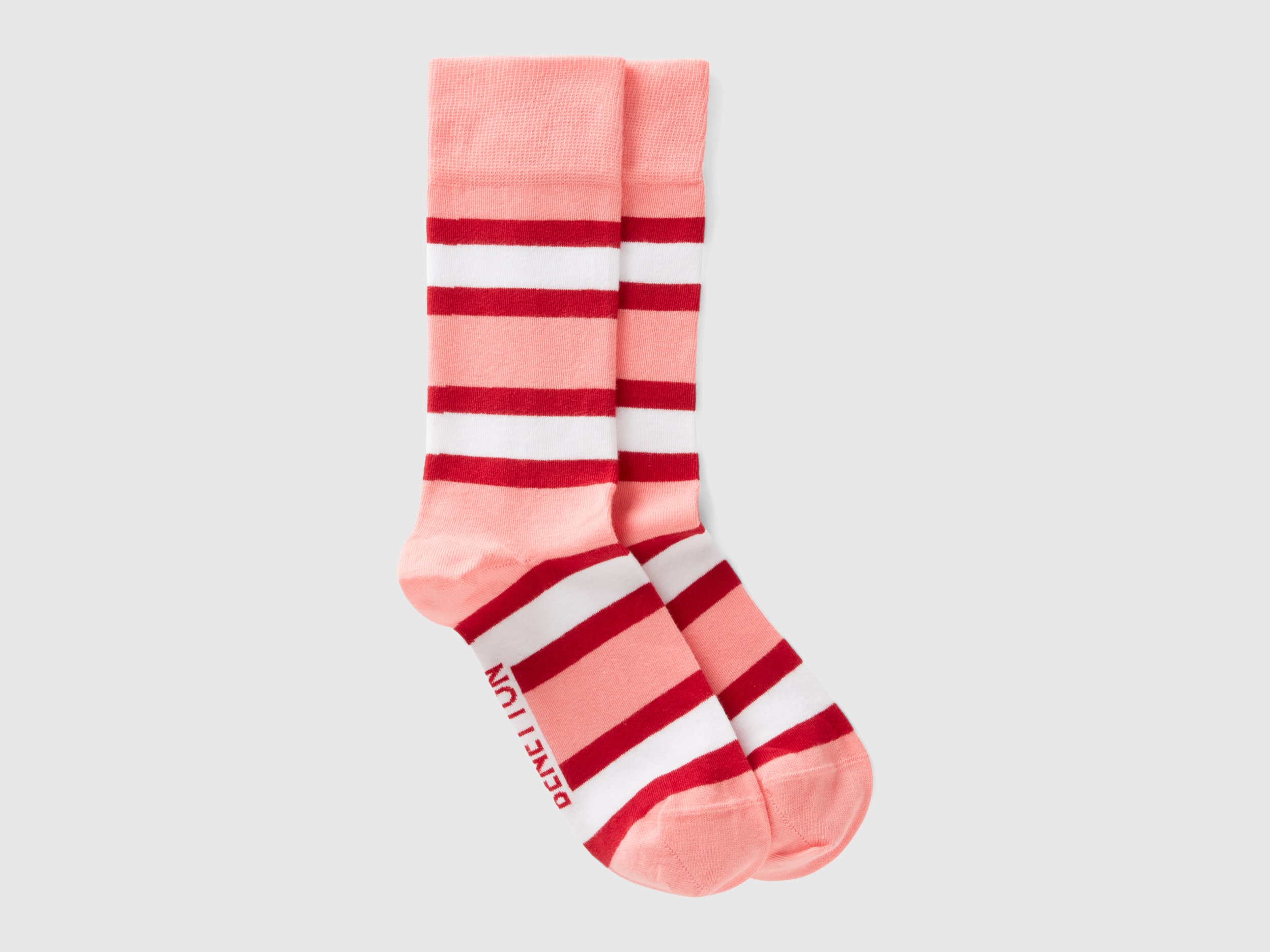 Benetton, Pink Striped Socks, size 8-11, Pink, Women