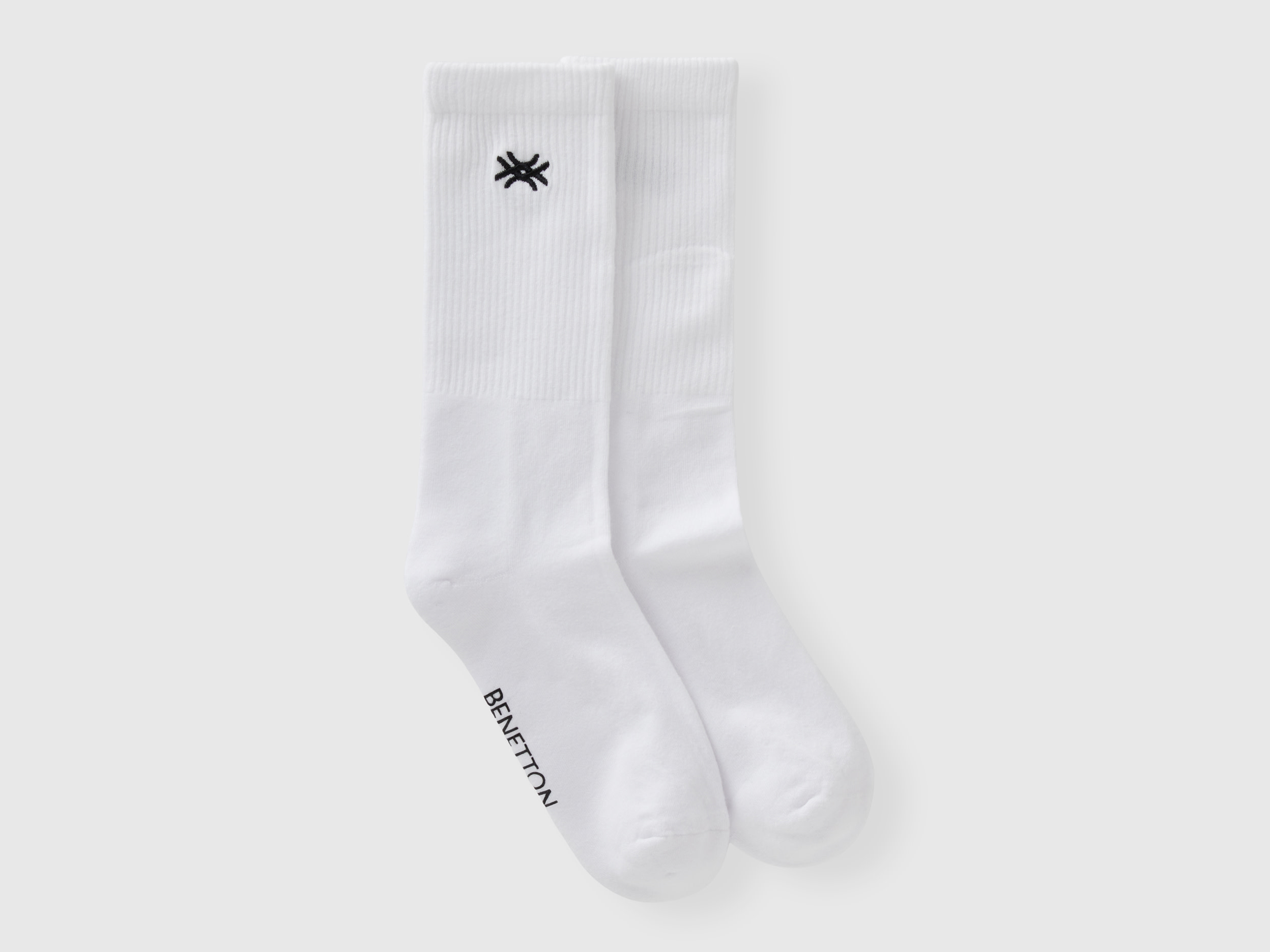 Benetton, Sporty Socks In Organic Cotton Blend, size 8-11, White, Women