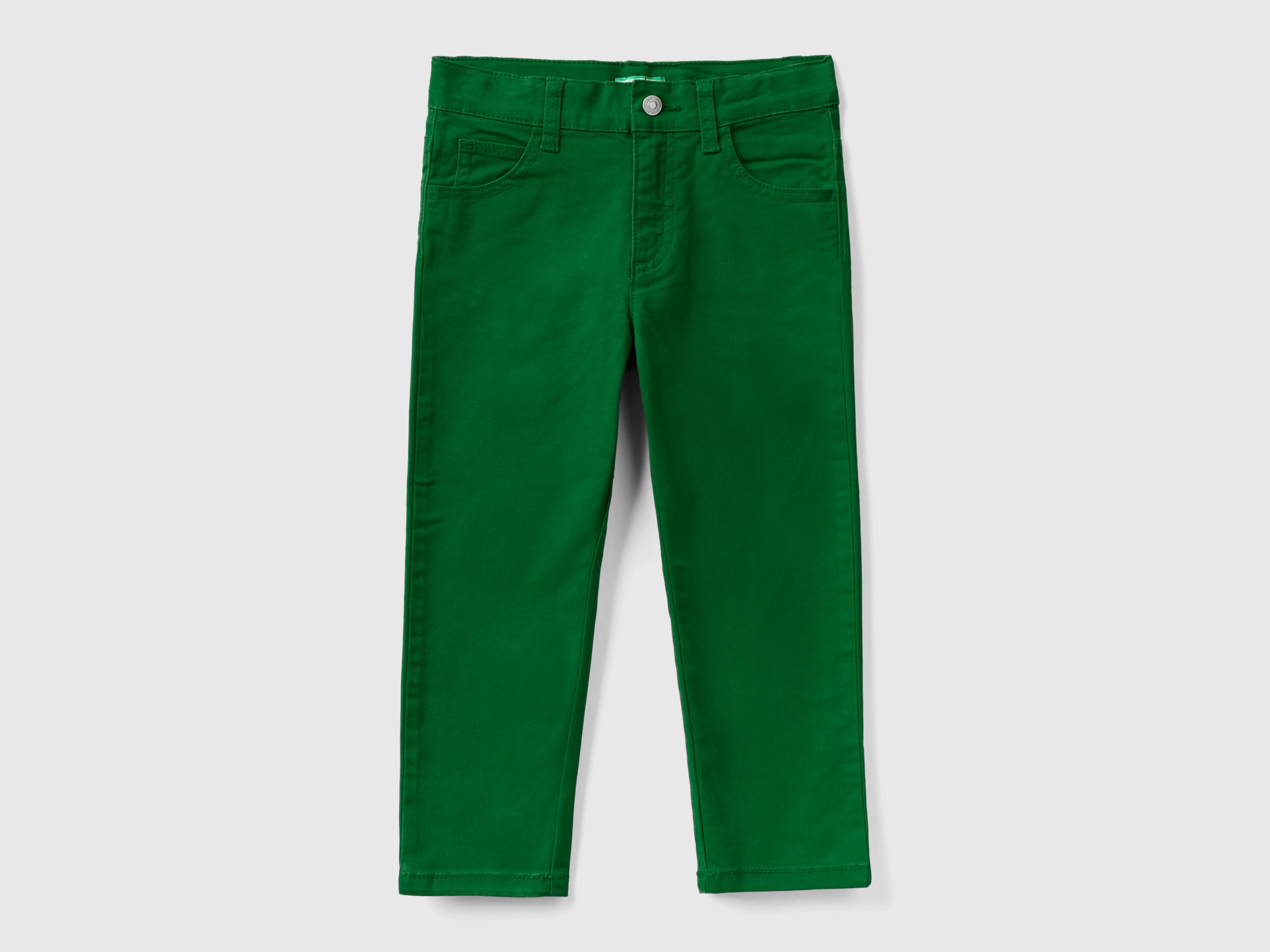 Benetton, Five-pocket Stretch Trousers, size 5-6, Green, Kids