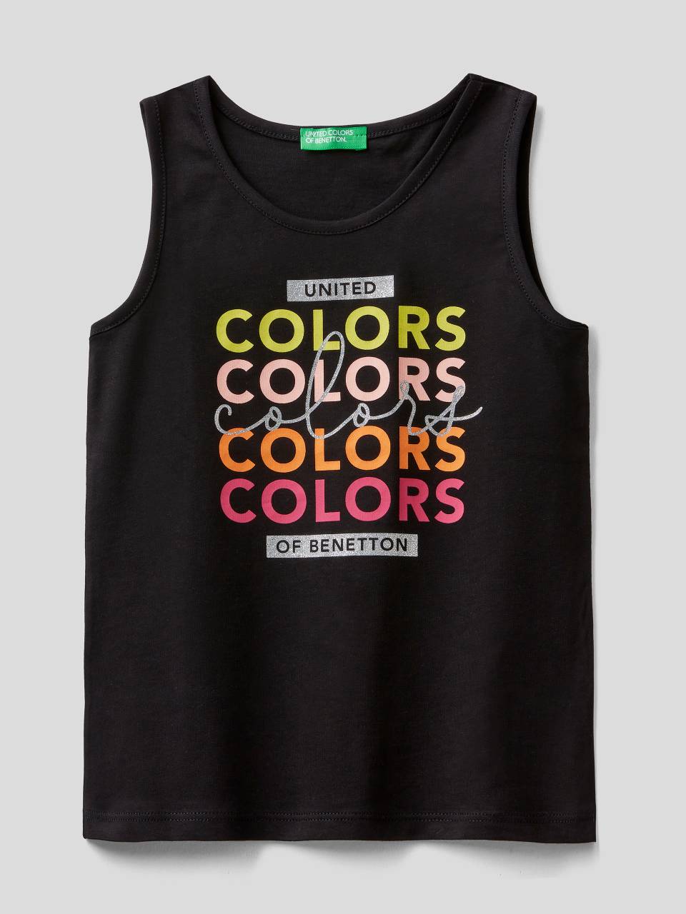United Colors of Benetton Bambina Abbigliamento Top e t-shirt Top Tank top Canotta 100% Cotone Bio Con Logo 