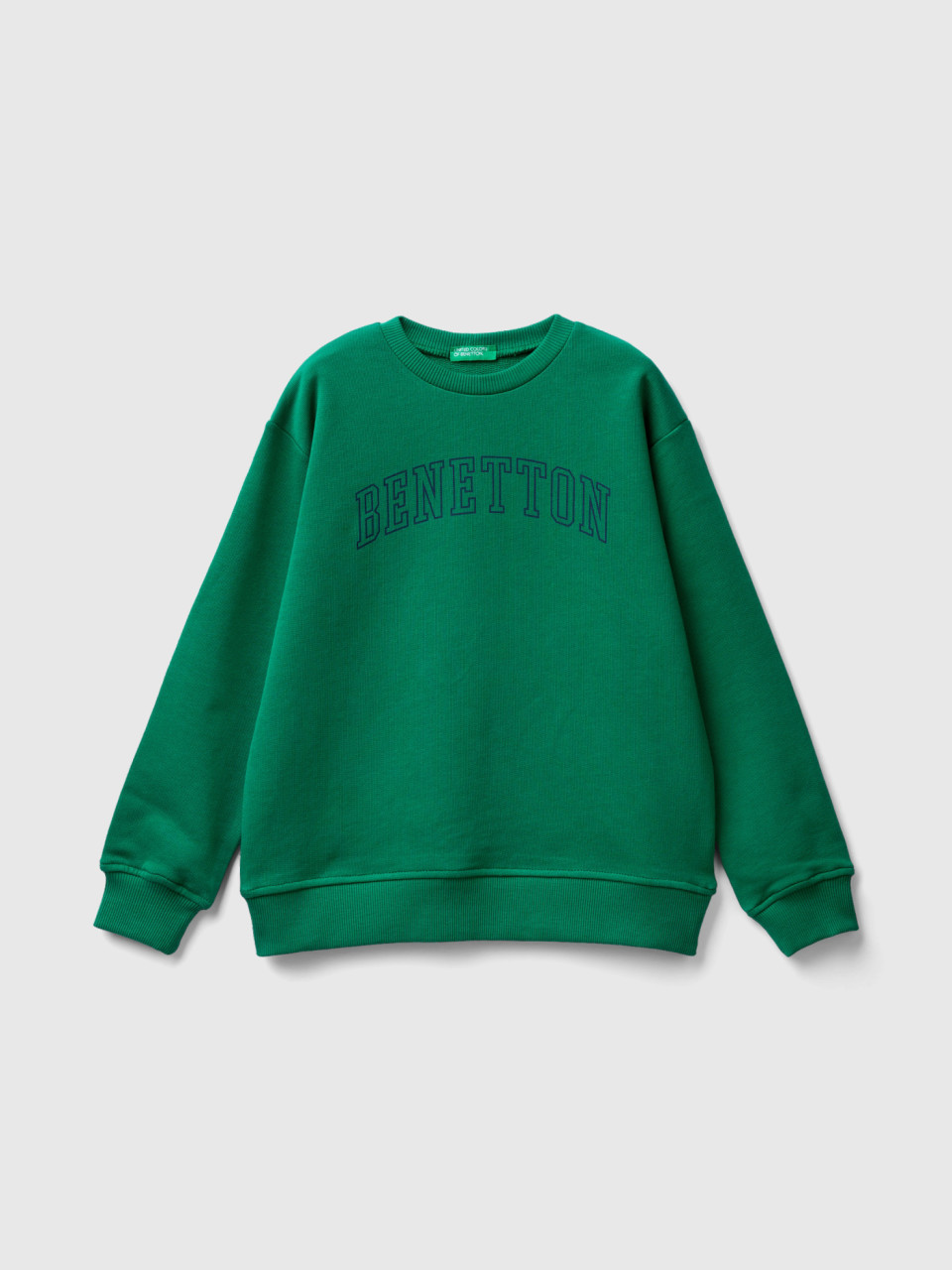 Benetton, Sweatshirt Mit Aufgedrucktem Logo, Grün, male