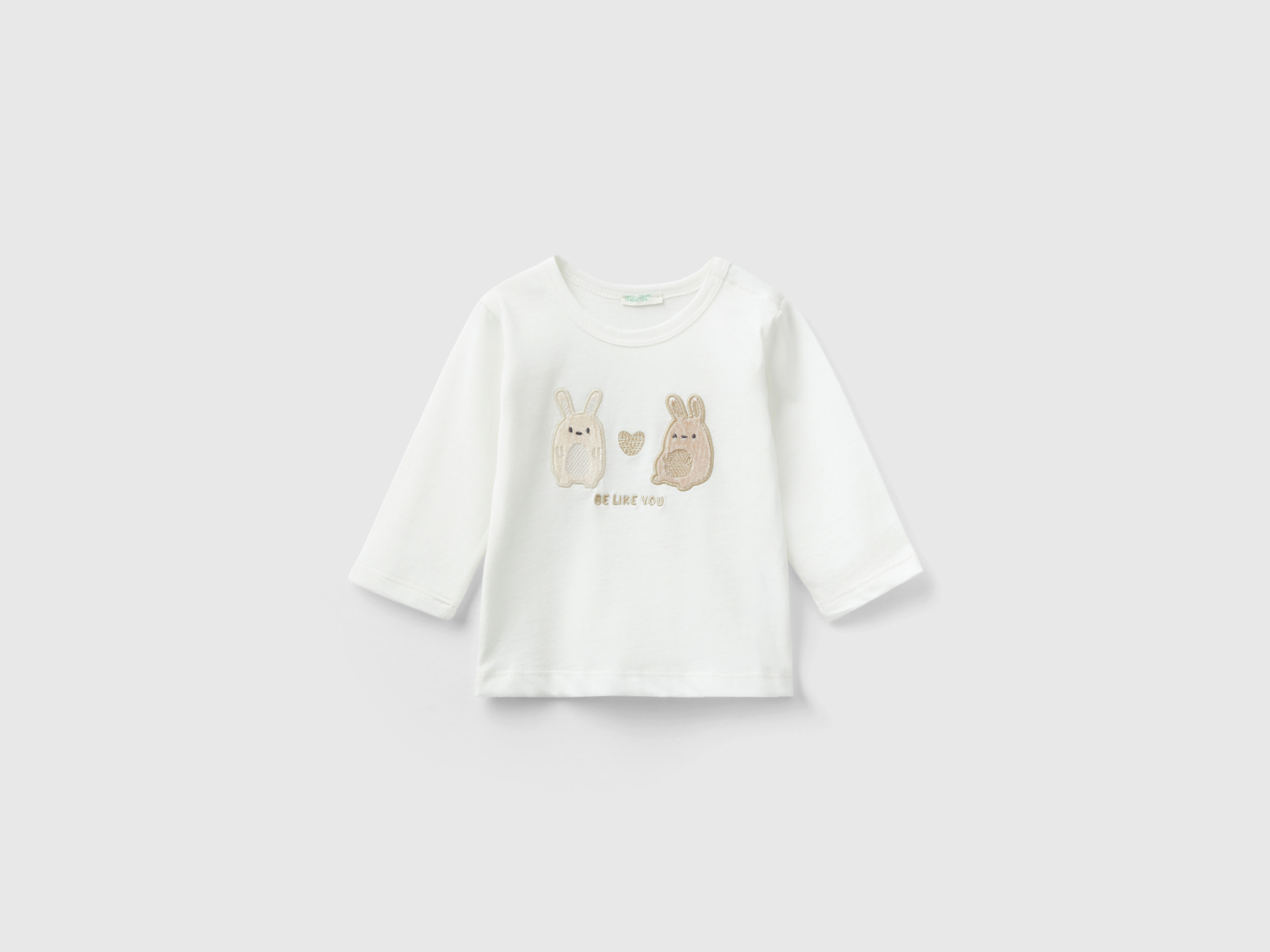 Benetton, T-shirt With Animal Print, size 3-6, Creamy White, Kids