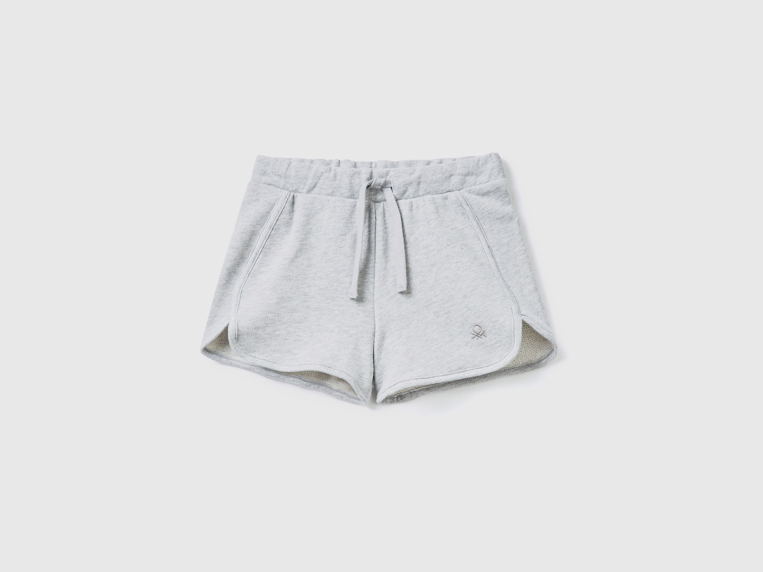 Benetton, Sweat Shorts In 100% Organic Cotton, size 5-6, Light Gray, Kids