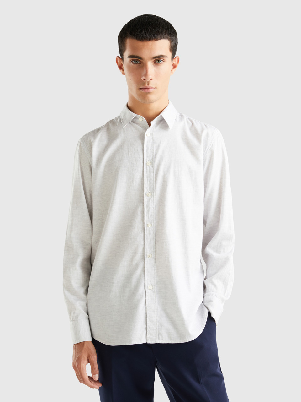 Benetton, Regular Fit Shirt, White, Men