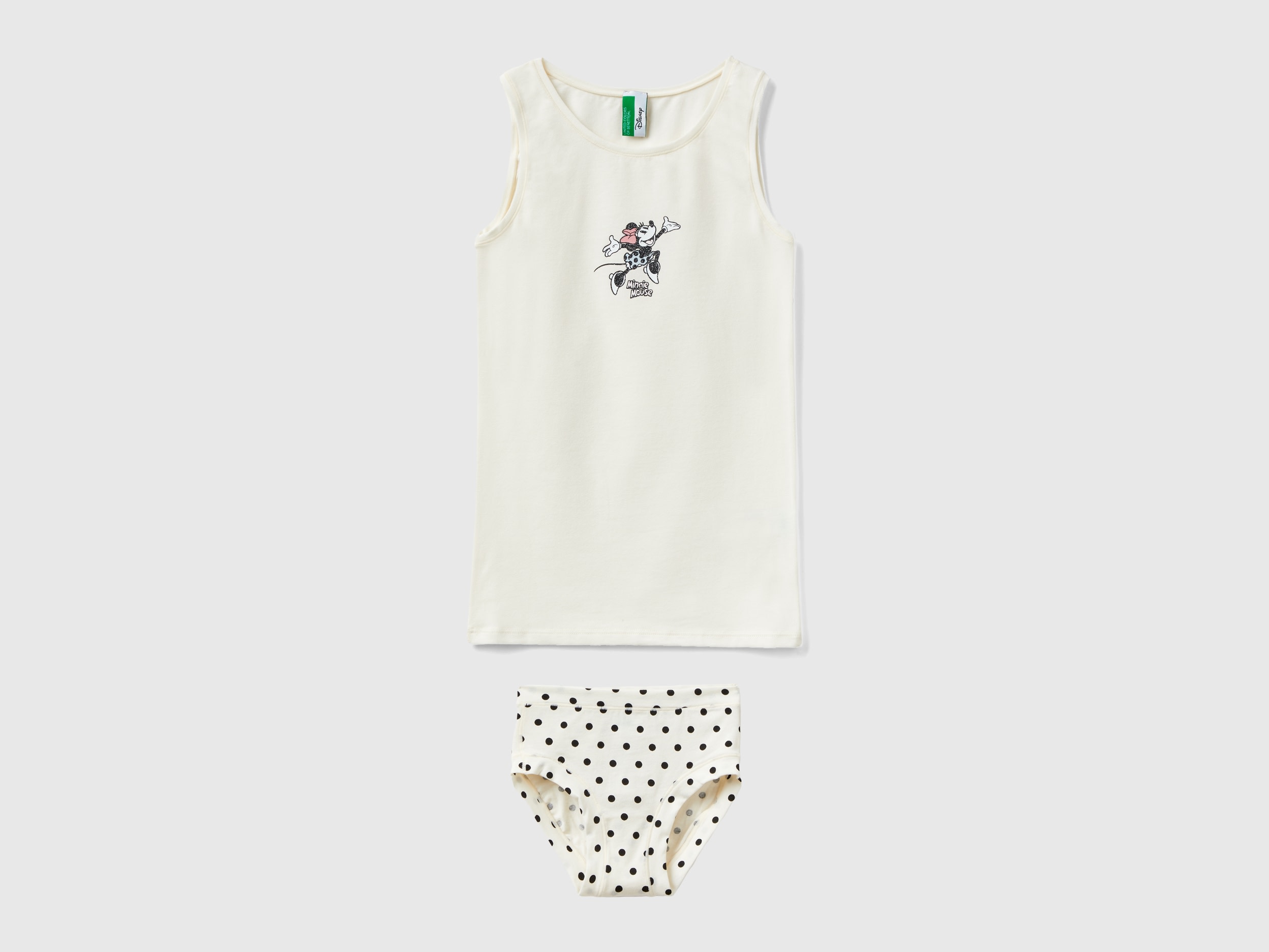 Benetton, Minnie Tank Top And Underwear Set, size L-XL, Creamy White, Kids