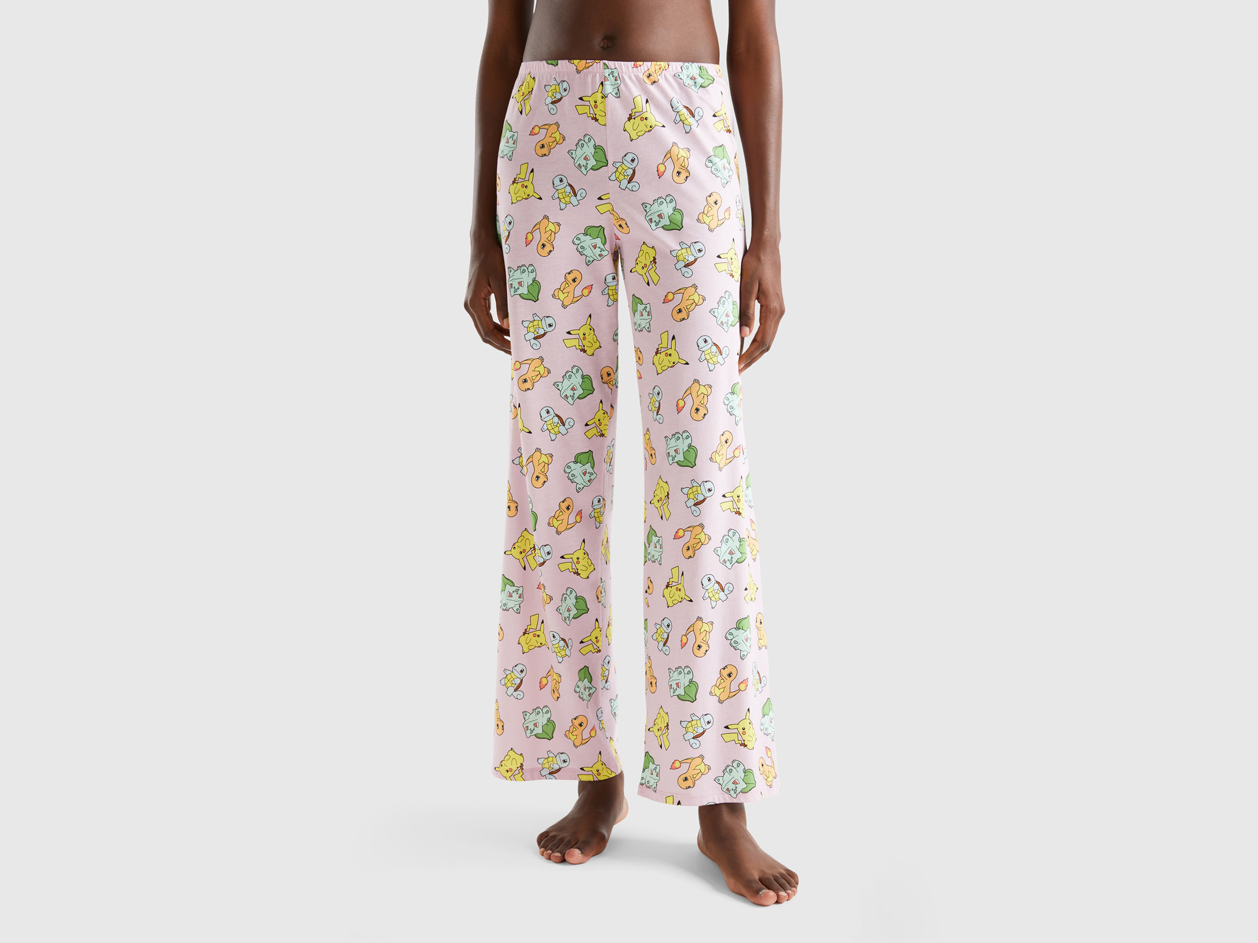 benetton, pantalon pokémon 100 % coton, taille xs, multicolore, femme