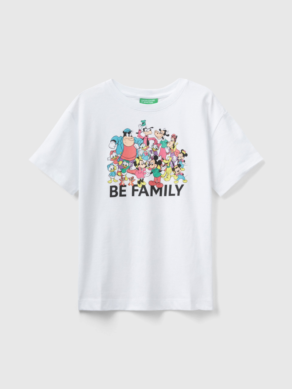 Benetton, T-shirt Disney Manches Courtes, Blanc, Enfants