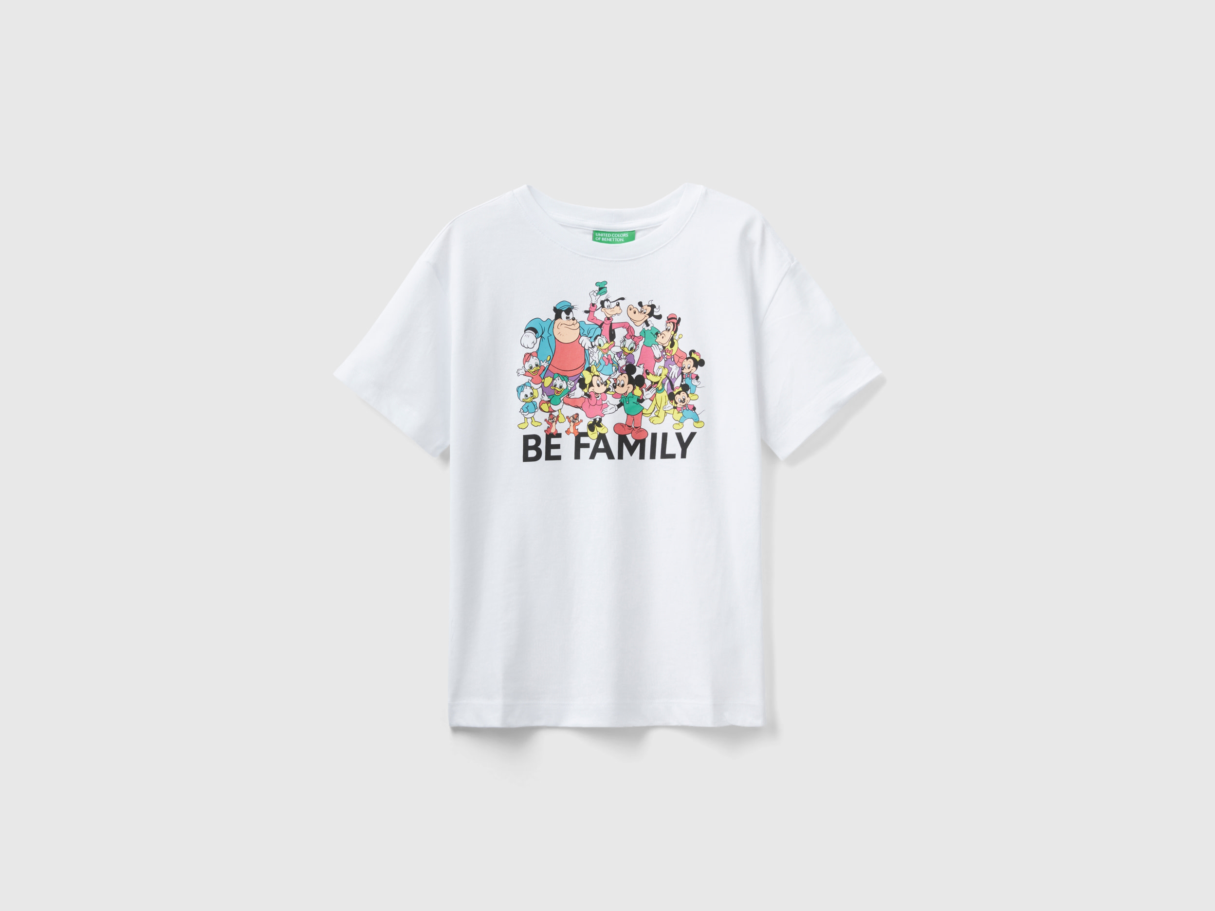 Benetton, Short Sleeve Disney T-shirt, size M, White, Kids