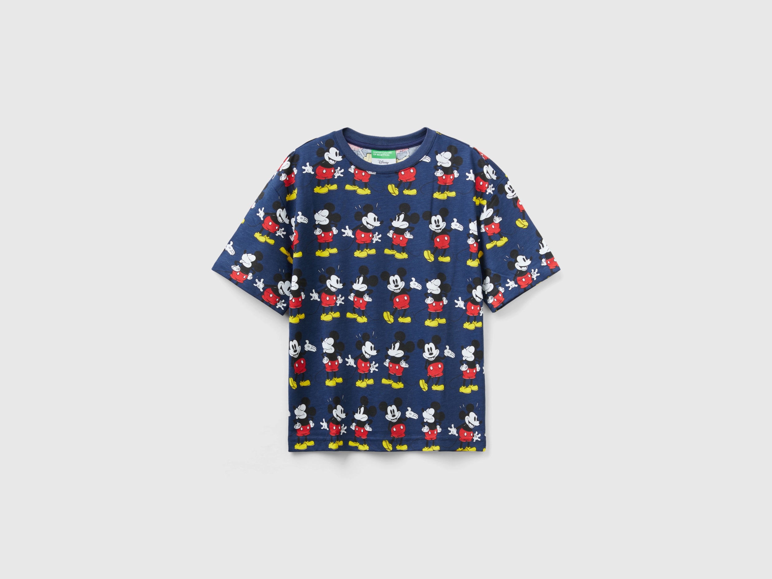 Benetton, Dark Blue T-shirt With Mickey Mouse Print, size M, Blue, Kids