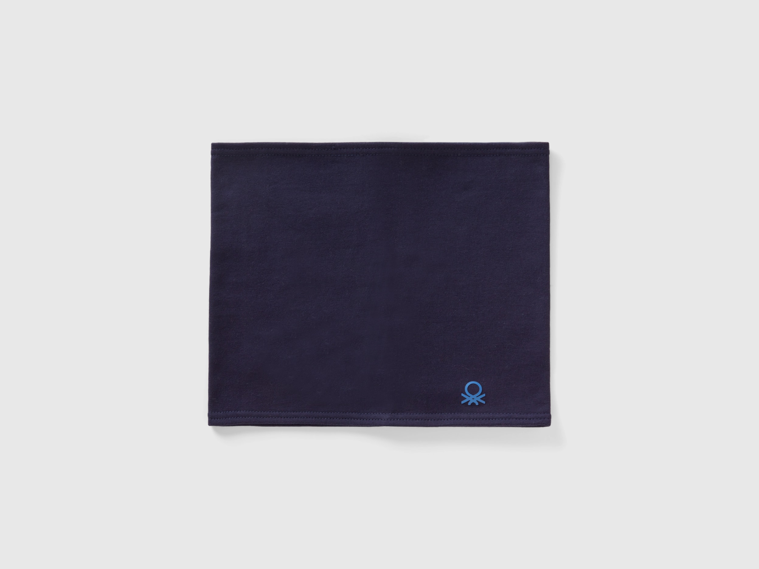 Benetton, Dark Blue Neck Warmer In Stretch Cotton, size OS, Dark Blue, Kids