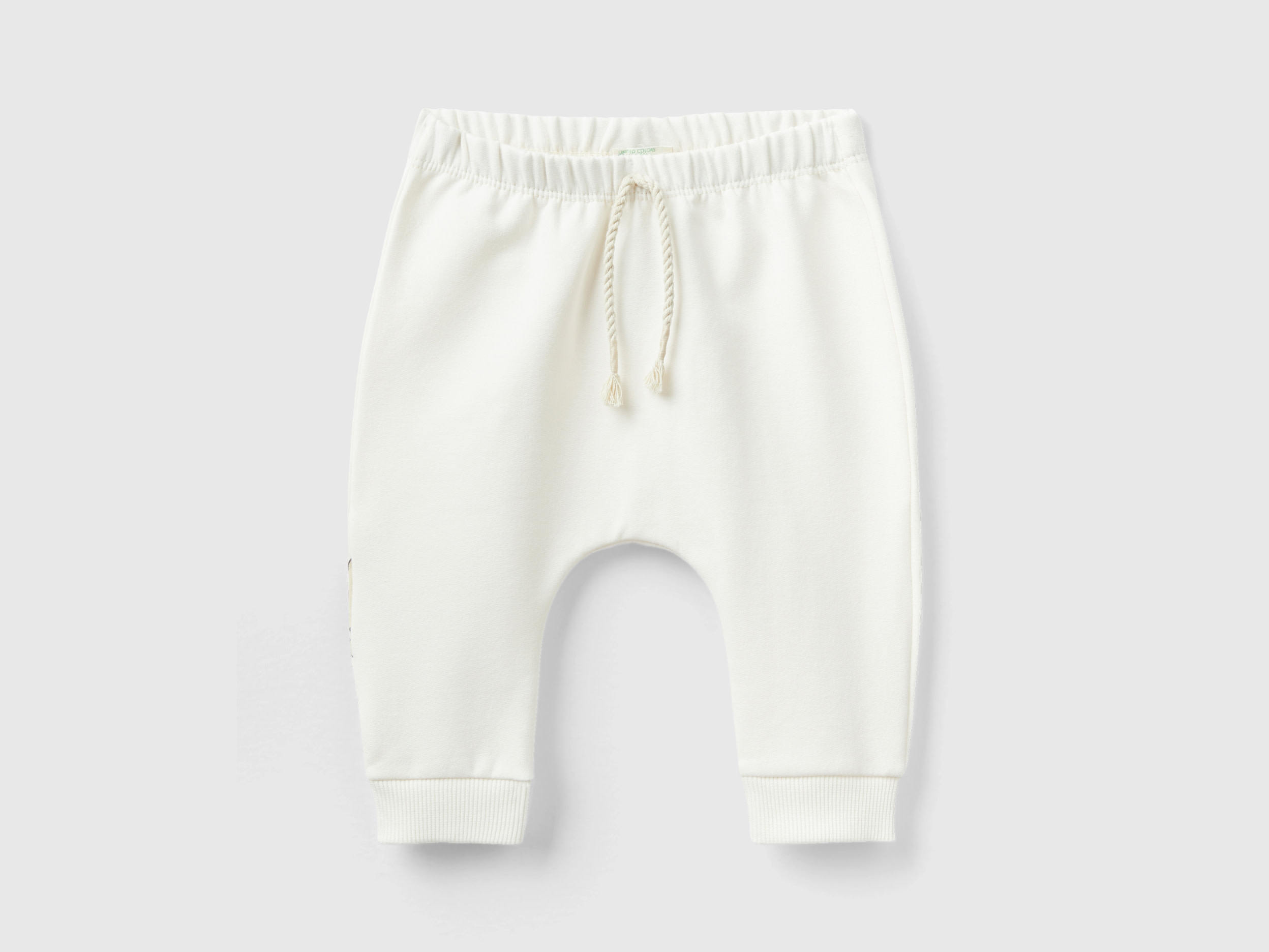 Benetton, Warm Sweat Trousers With Pocket, size 9-12, Creamy White, Kids