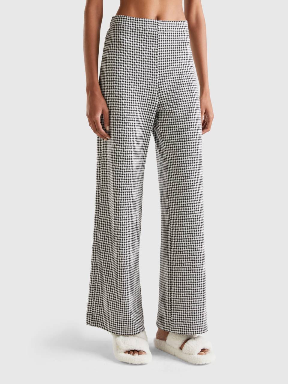 Pantaloni palazzo pied de poule Multi color Donna Benetton