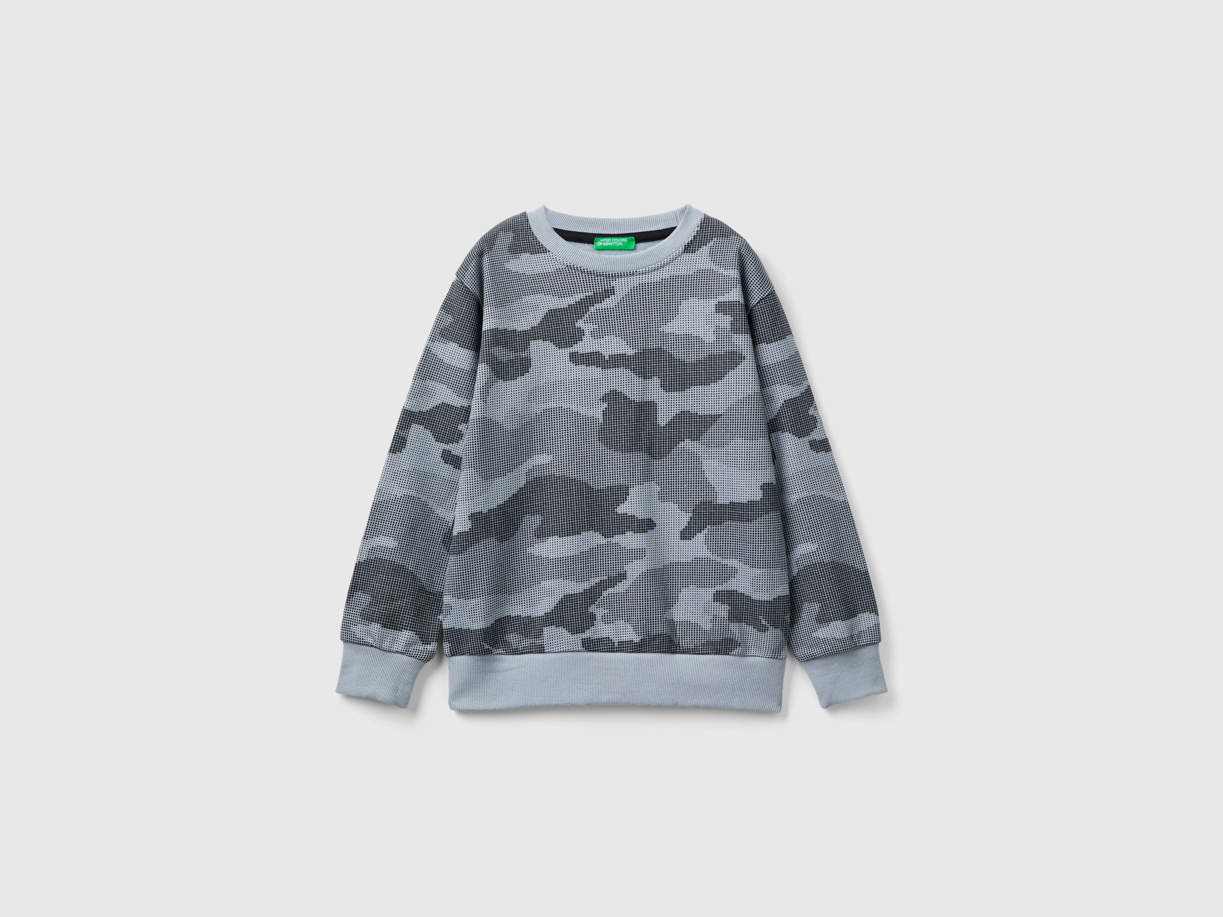 Benetton, Gray Camouflage Sweatshirt, size 3XL, Gray, Kids