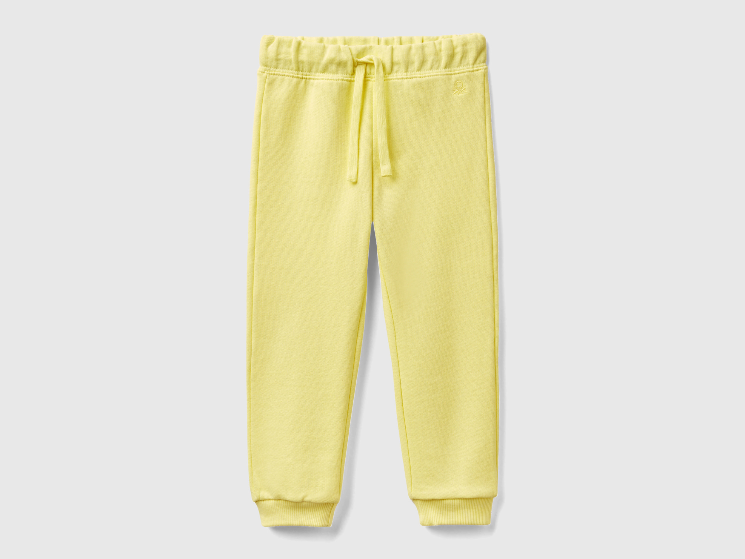 Benetton, Sweatpants In Organic Cotton, size 5-6, Yellow, Kids