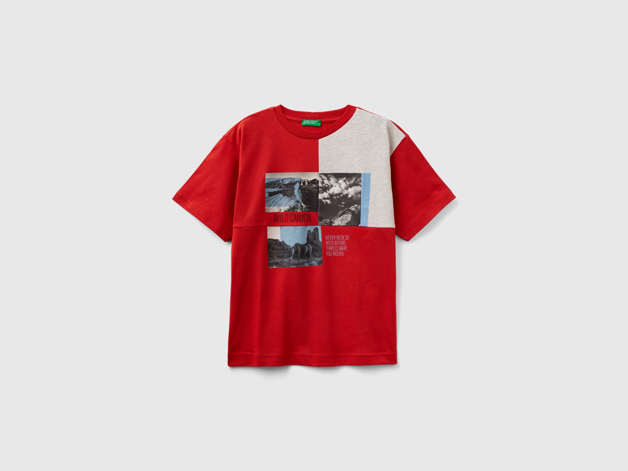 Benetton, T-shirt With Photo Print, size S, Red, Kids