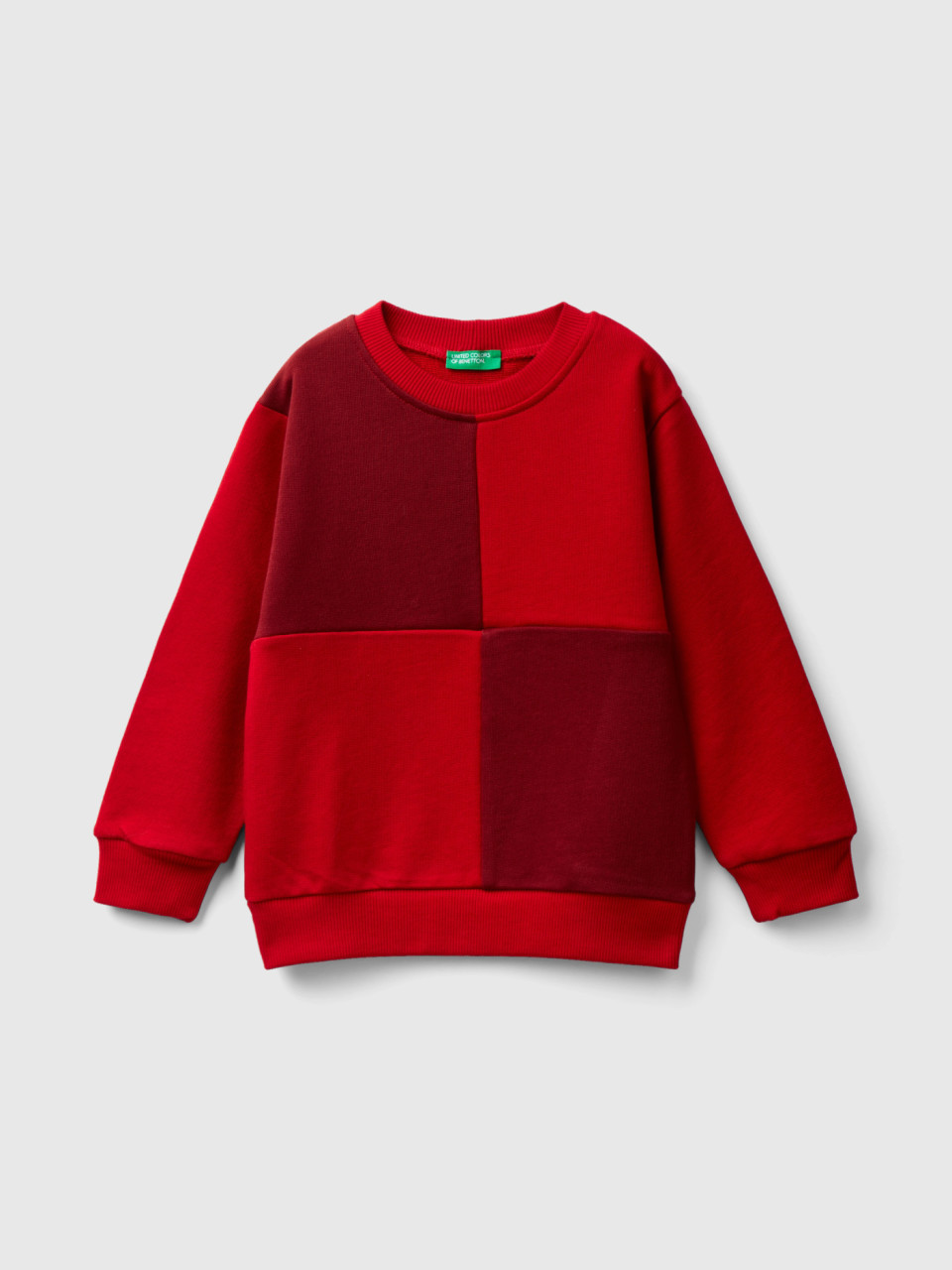 Benetton, Sweatshirt With Maxi Check, Red, Kids