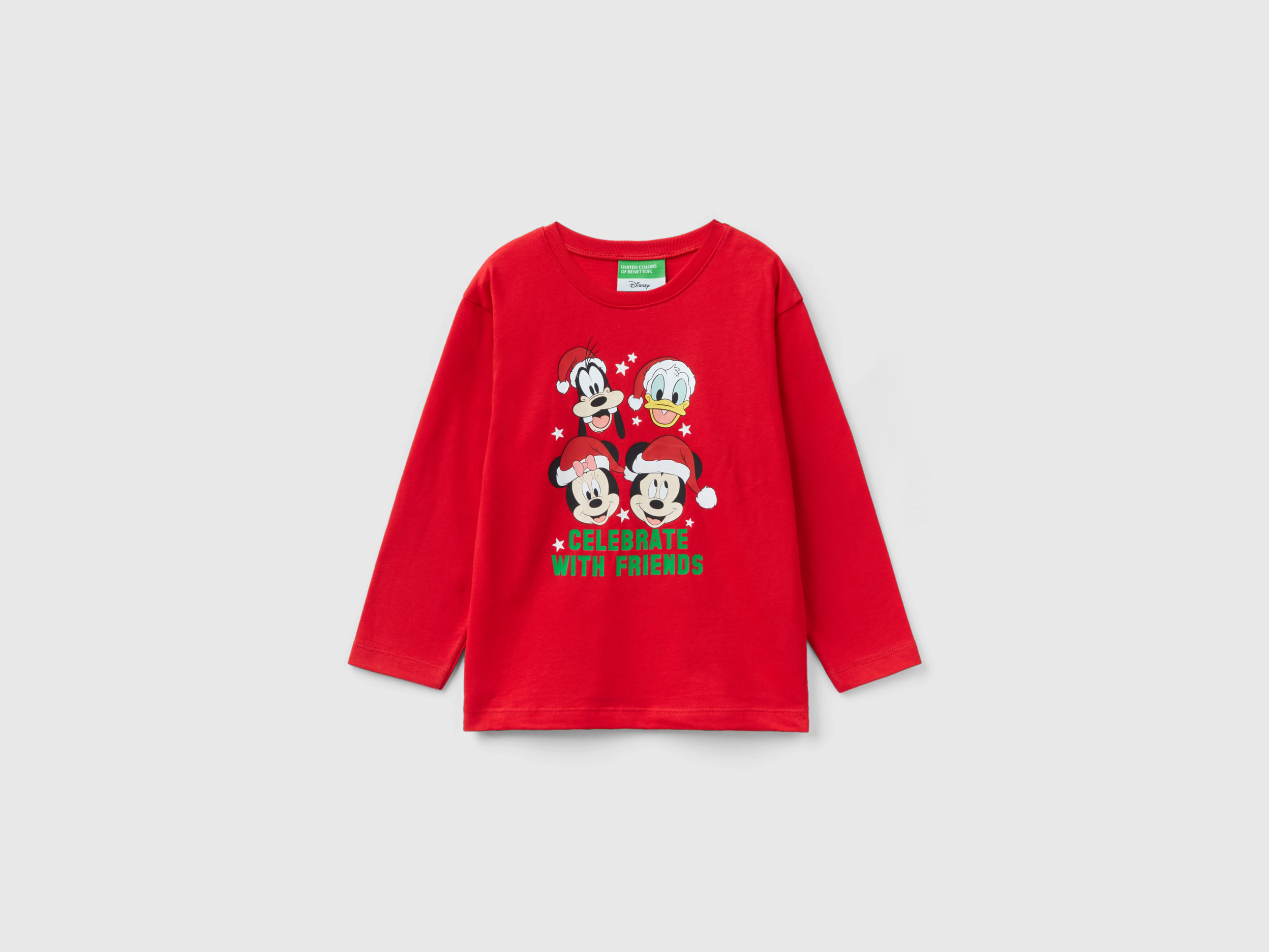 benetton, ©disney christmas t-shirt, size 2-3, red, kids