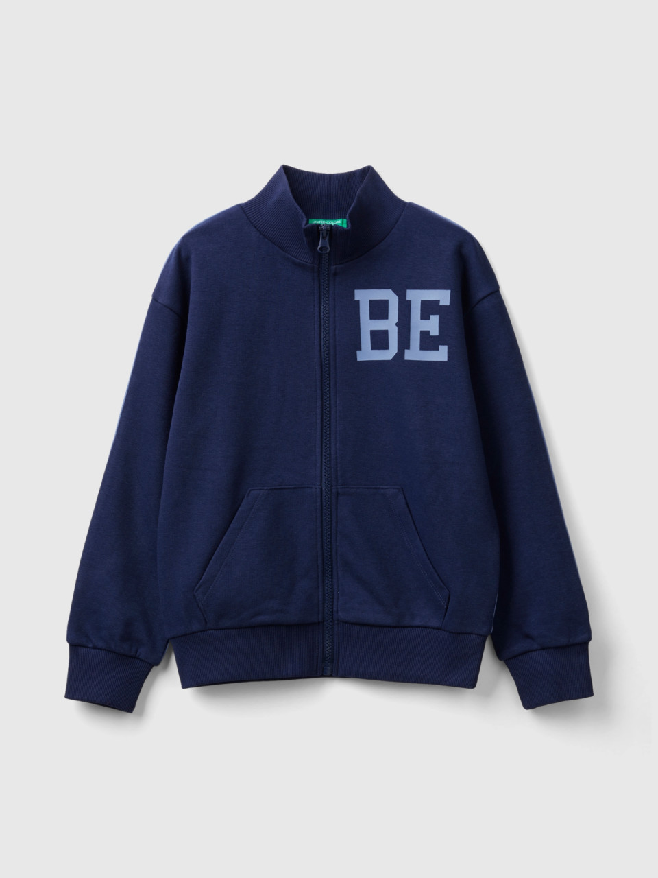 Benetton, Sweatshirt Mit Reißverschluss Und Print, Bunt, female