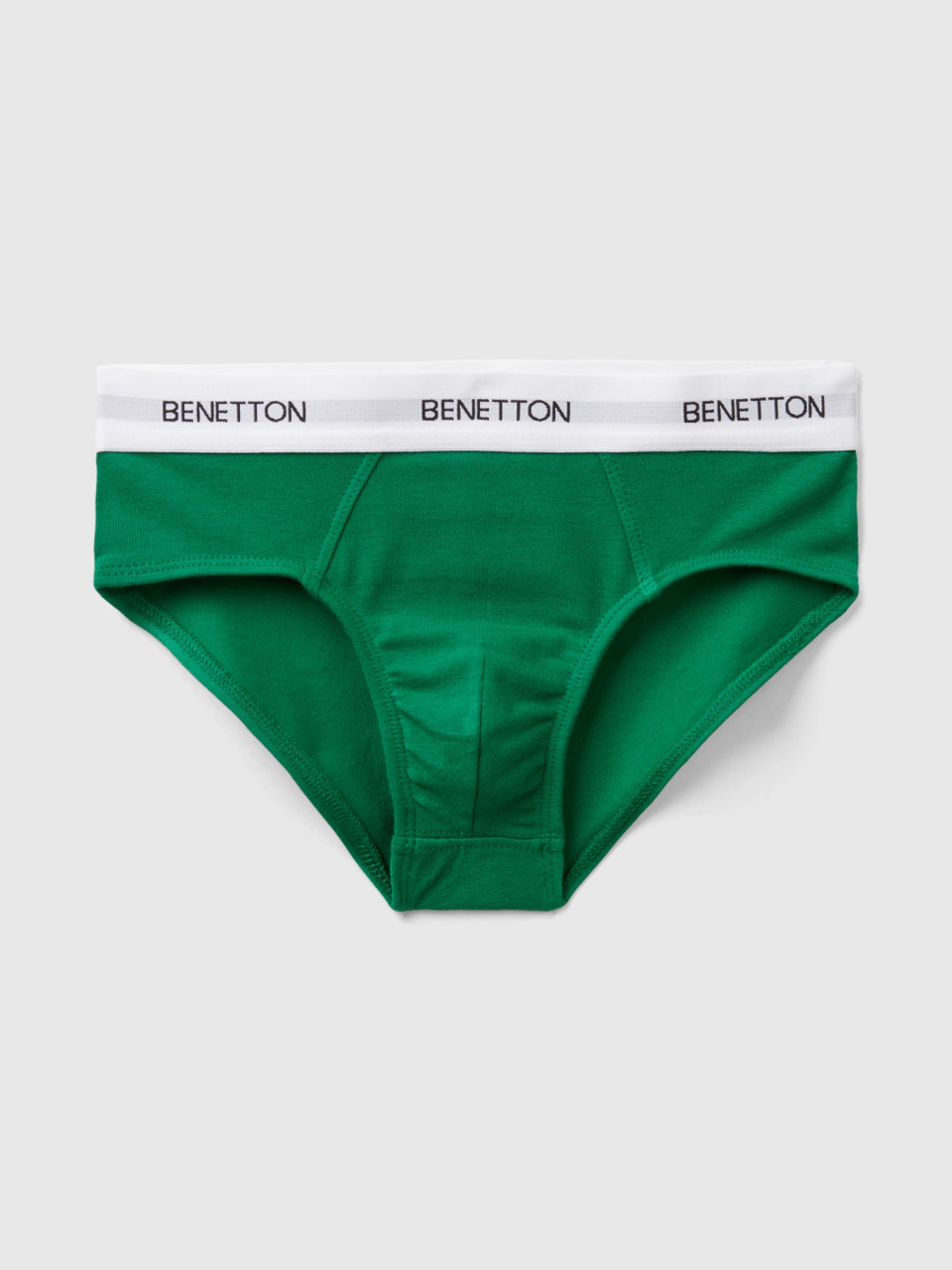 Benetton, Slip En Coton Bio Stretch, Vert, Enfants