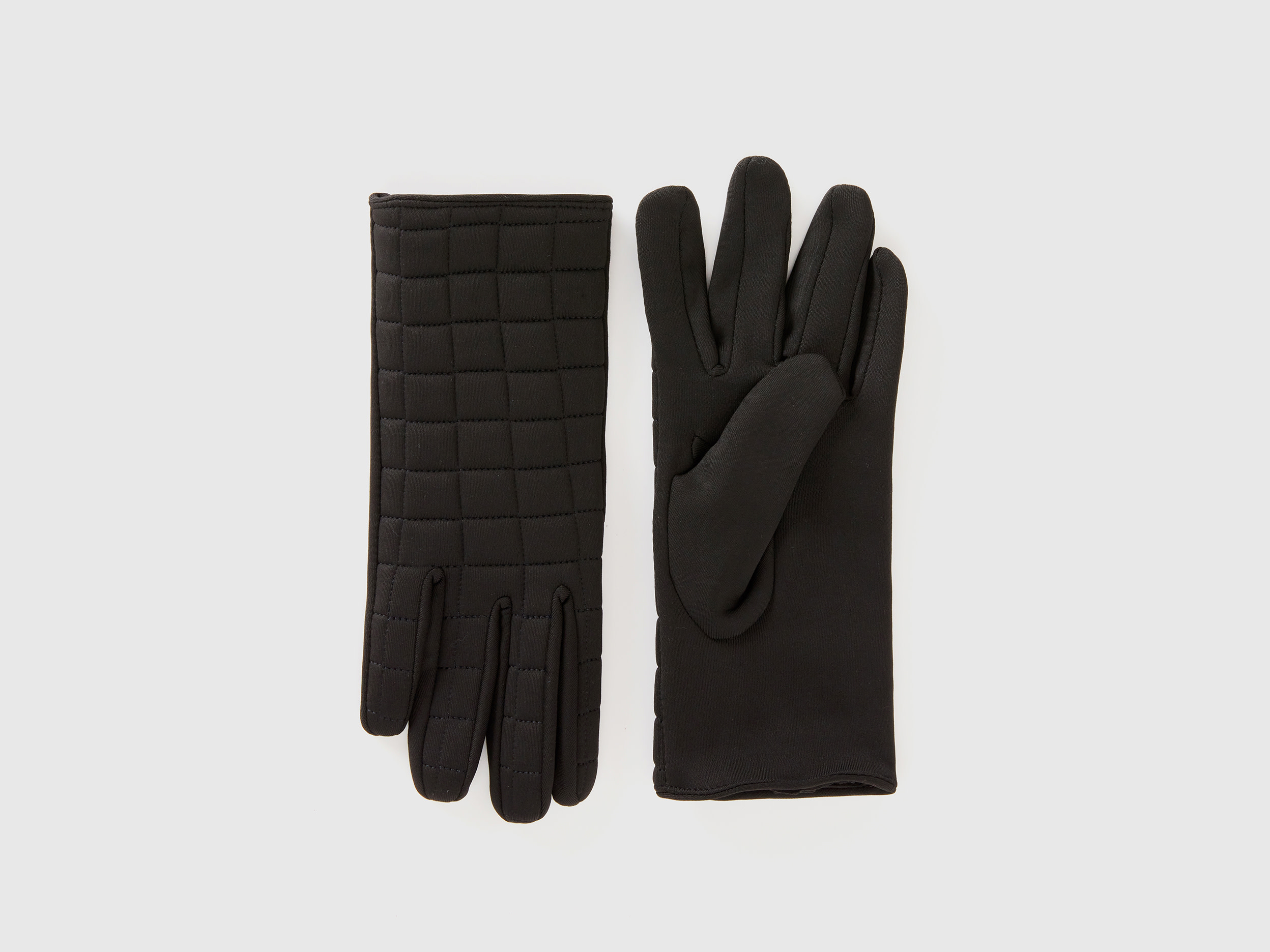 benetton, gants rembourrés en nylon, taille xs, noir, femme