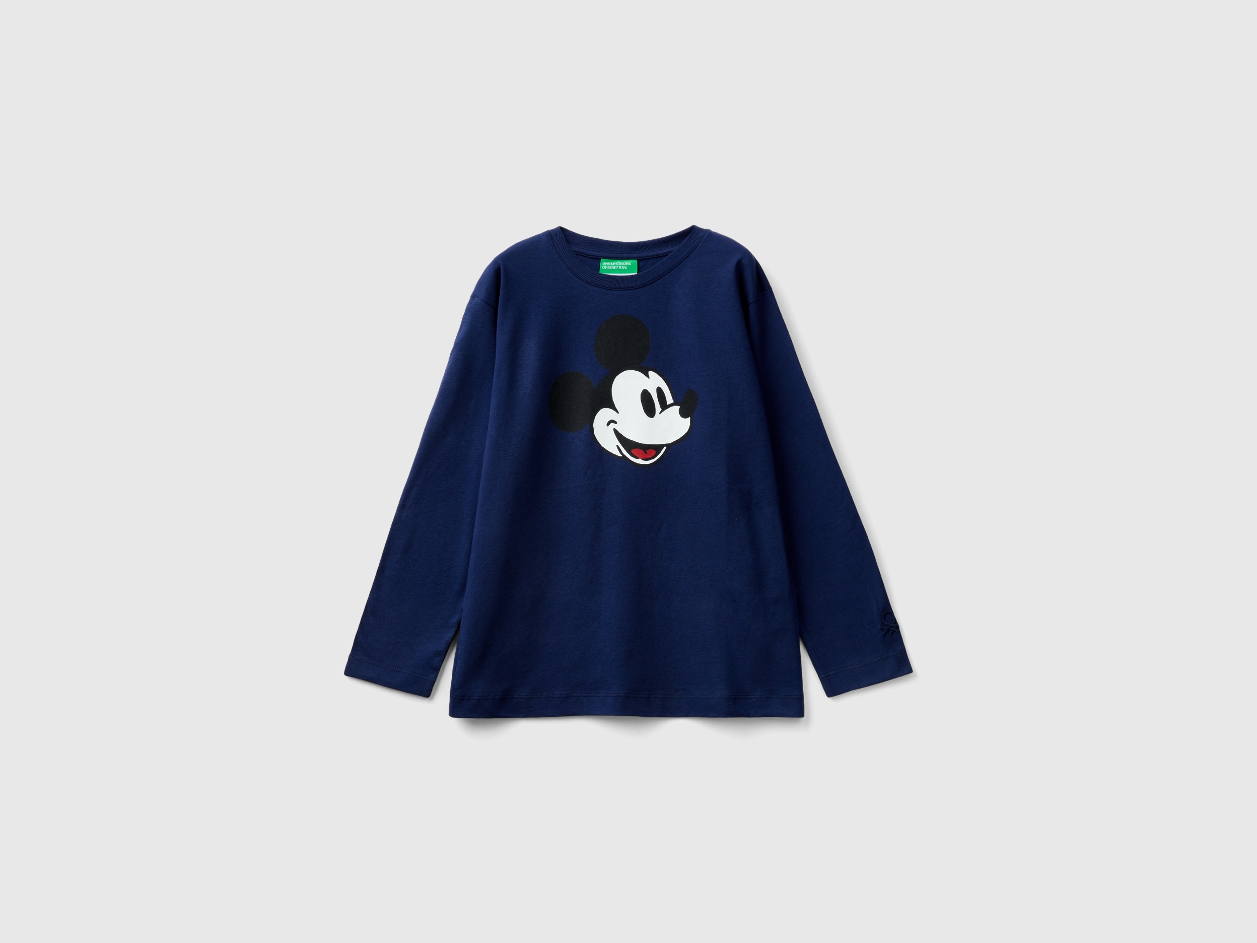 Benetton, Dark Blue T-shirt With Mickey Mouse Print, size S, Dark Blue, Kids