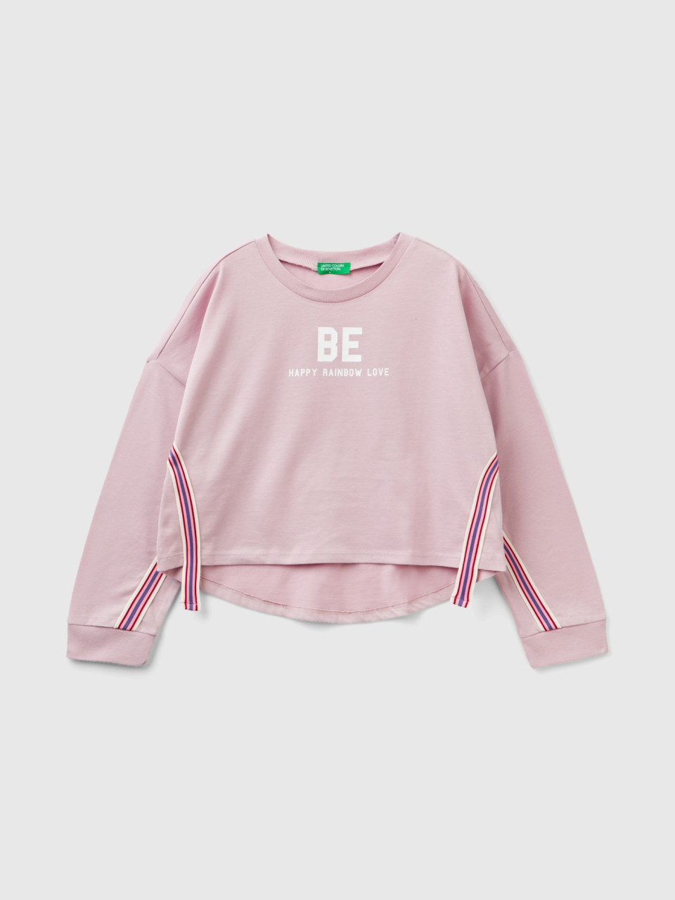 Benetton, Warm T-shirt With be Print, Pink, Kids