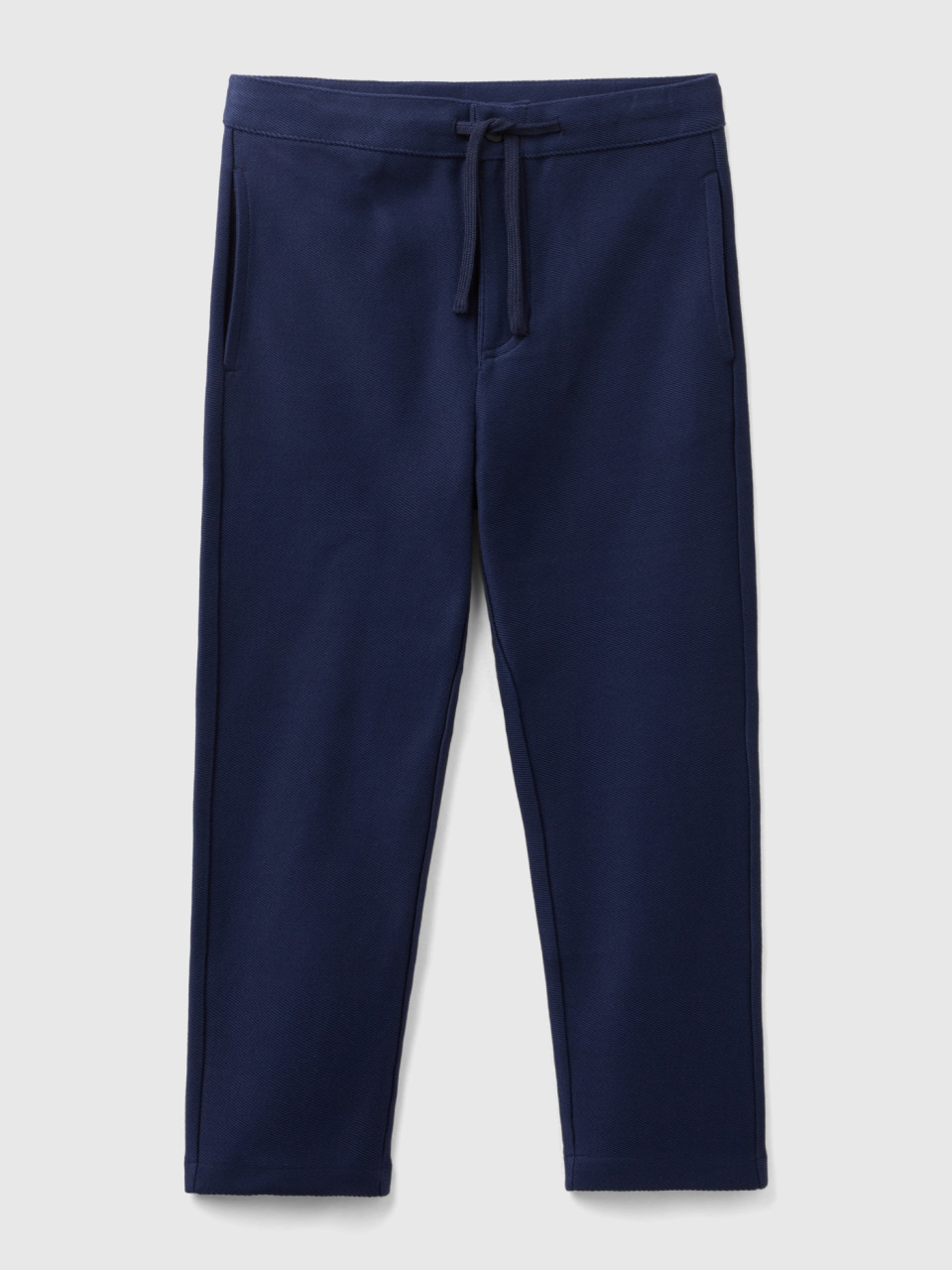 Benetton, Pantalon En Molleton De 100 % Coton, Bleu Foncé, Enfants
