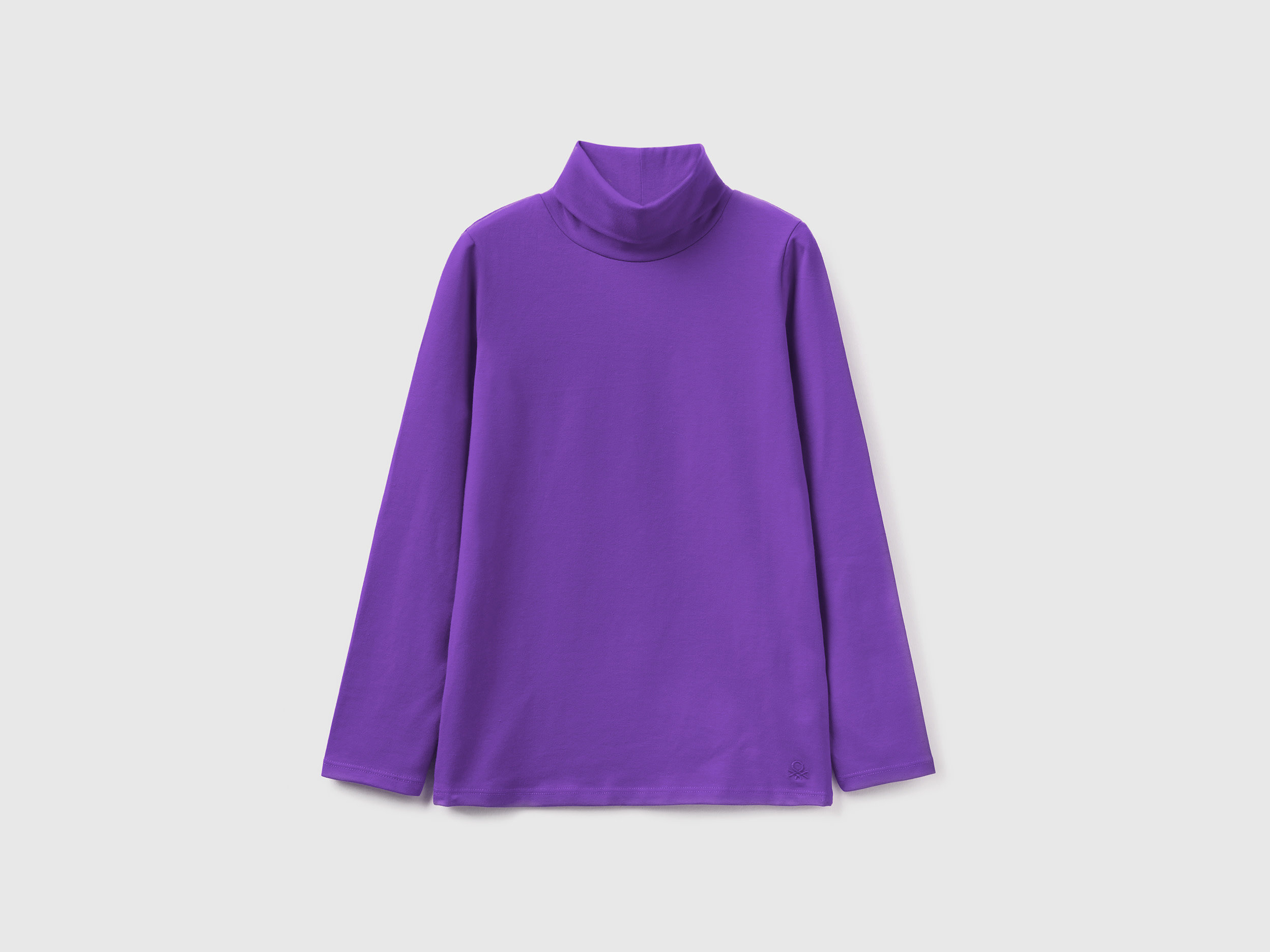 Benetton, Stretch T-shirt With High Neck, size S, Violet, Kids