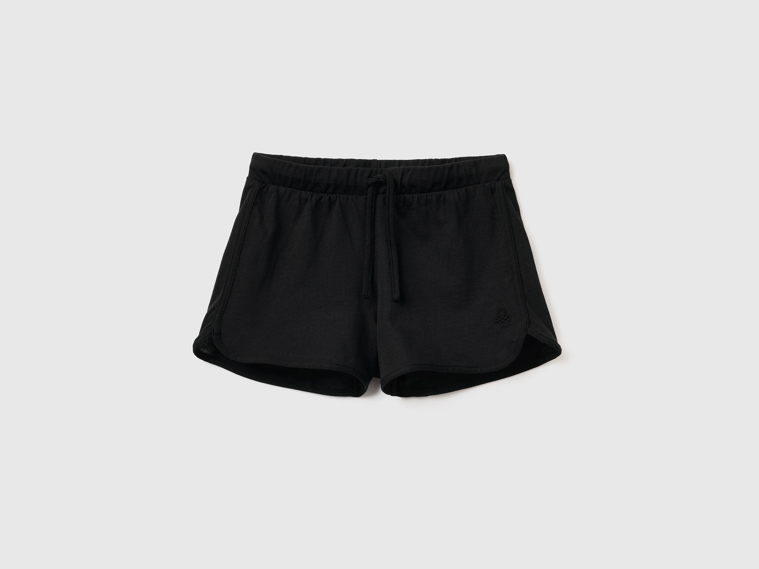 Benetton, Runner Style Shorts In Organic Cotton, size 3XL, Black, Kids