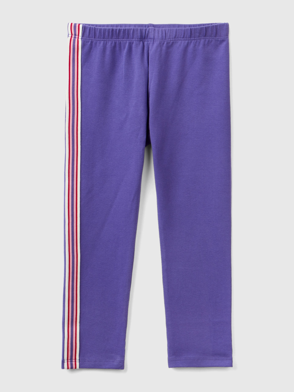 Benetton, Leggings With Ribbed Band, Violet, Kids