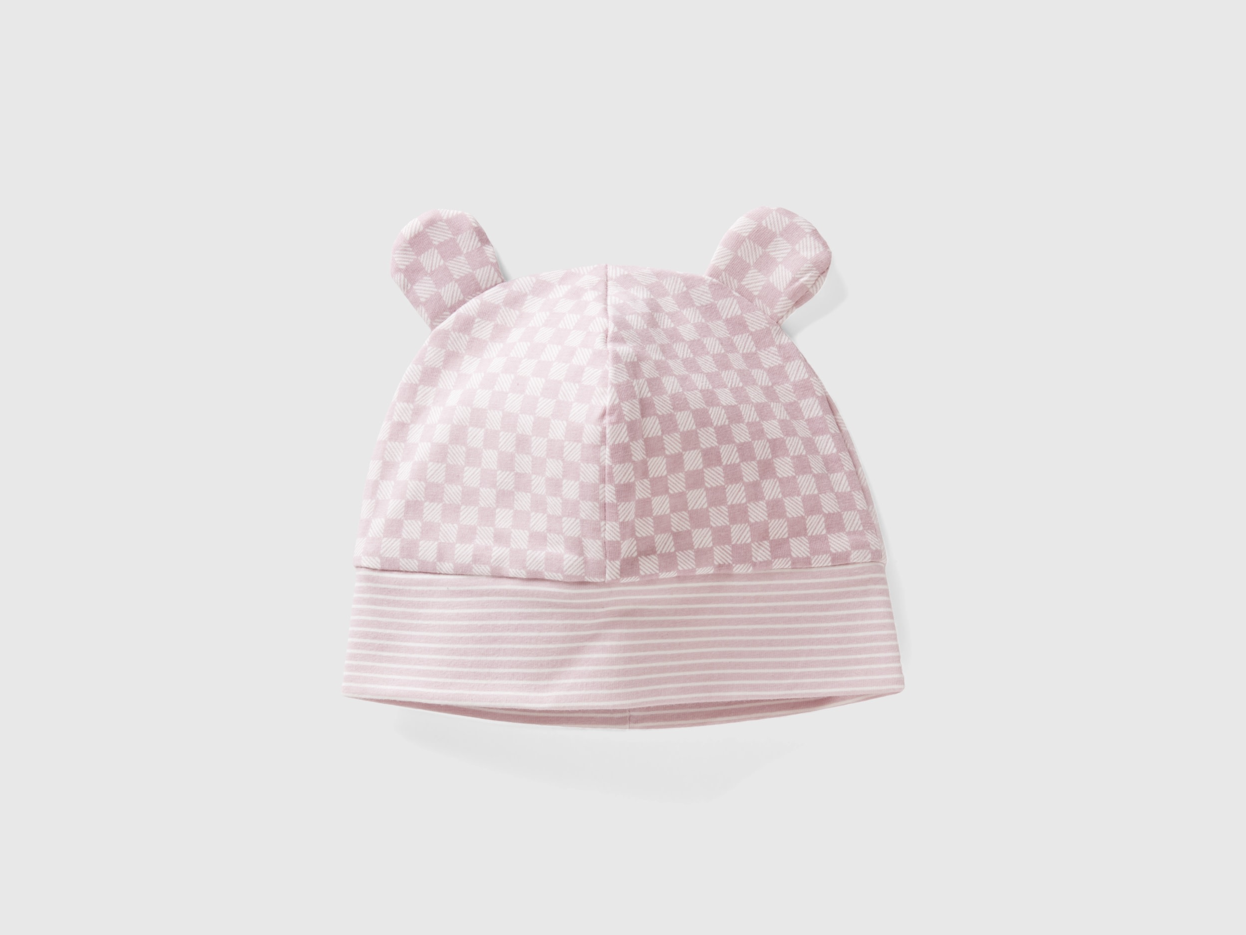 Benetton, Hat In Cotton With Ears, size 9-12, Soft Pink, Kids