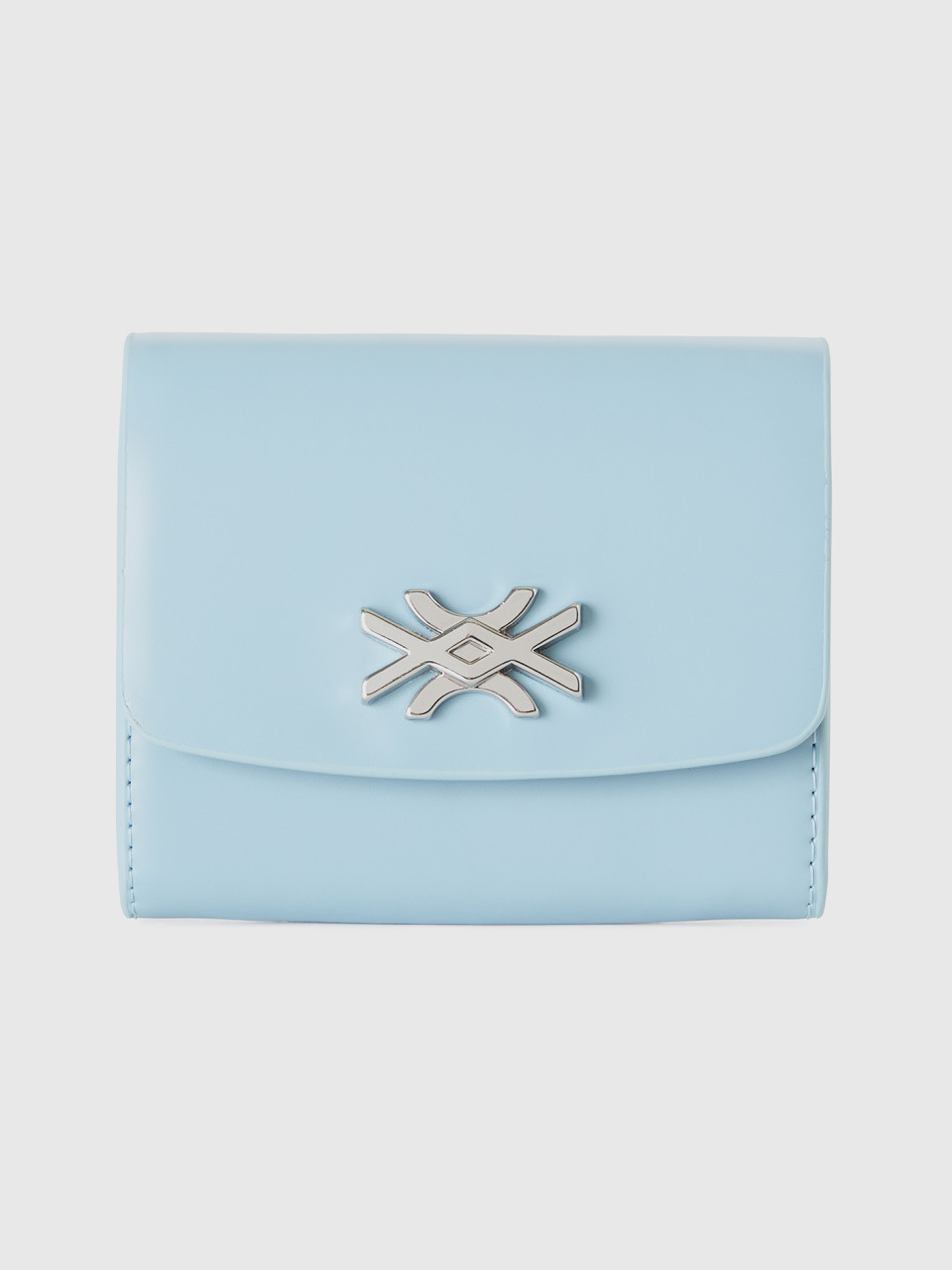 Benetton, Small Wallet In Imitation Leather, Sky Blue, Women