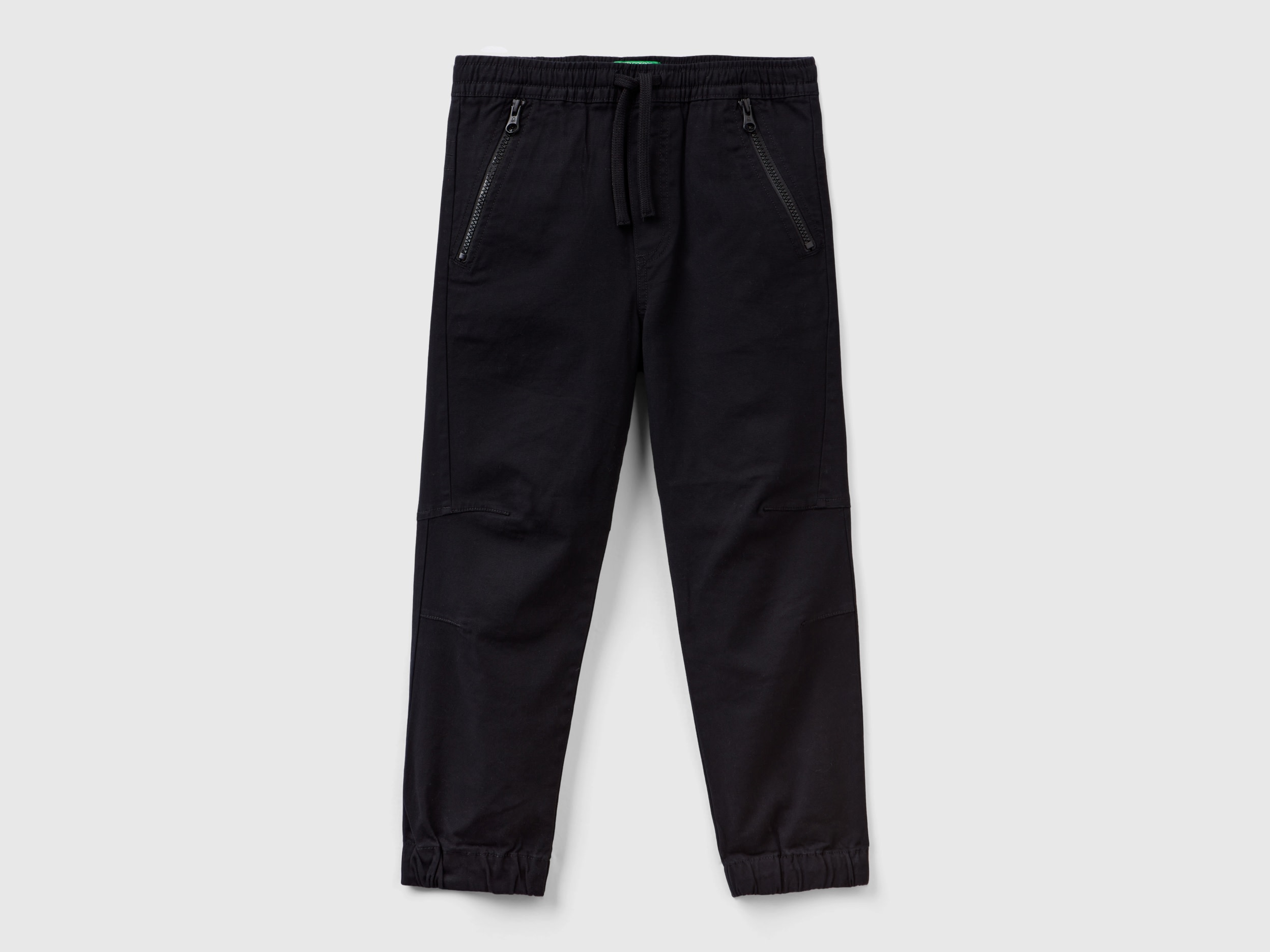 Benetton, Joggers In Stretch Cotton, size XL, Black, Kids