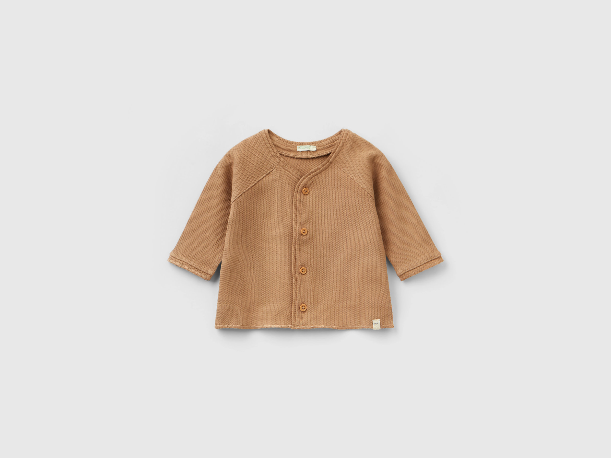 Benetton, Sweatshirt With Buttons, size 12-18, Camel, Kids